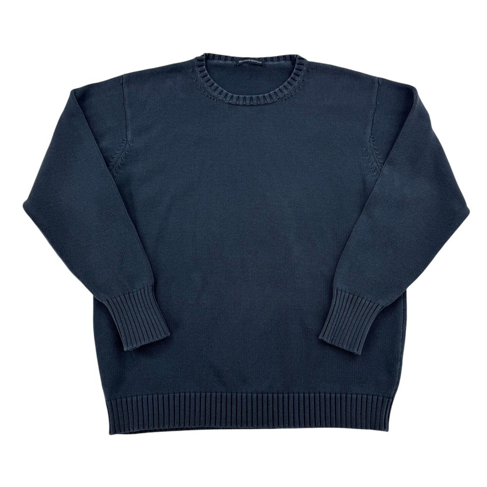 Brandy Melville Sweater Womens One Size Navy Blue Good Cotton Crewneck